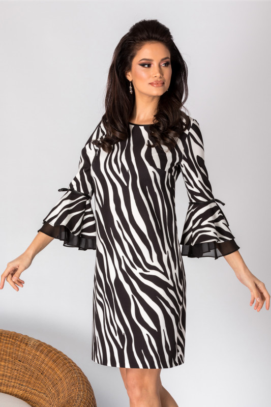 rochie print leopard alb-negru rochie print leopard alb-negru