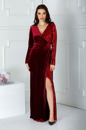 rochie-speciala-rosie-cu-paiete-si-catifea rochie-speciala-rosie-cu-paiete-si-catifea
