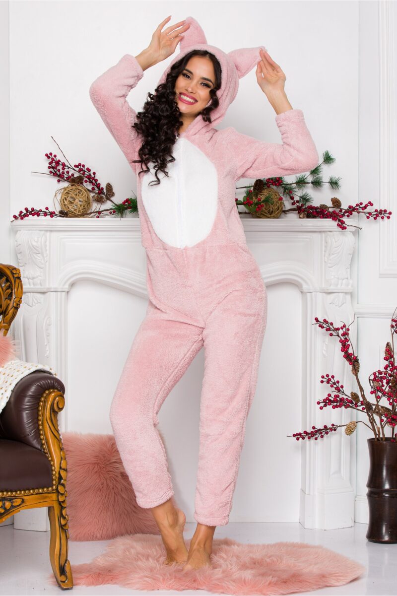 Pijama intreaga Reindeer roz