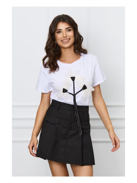 Fusta Andra neagra scurta cu pliuri